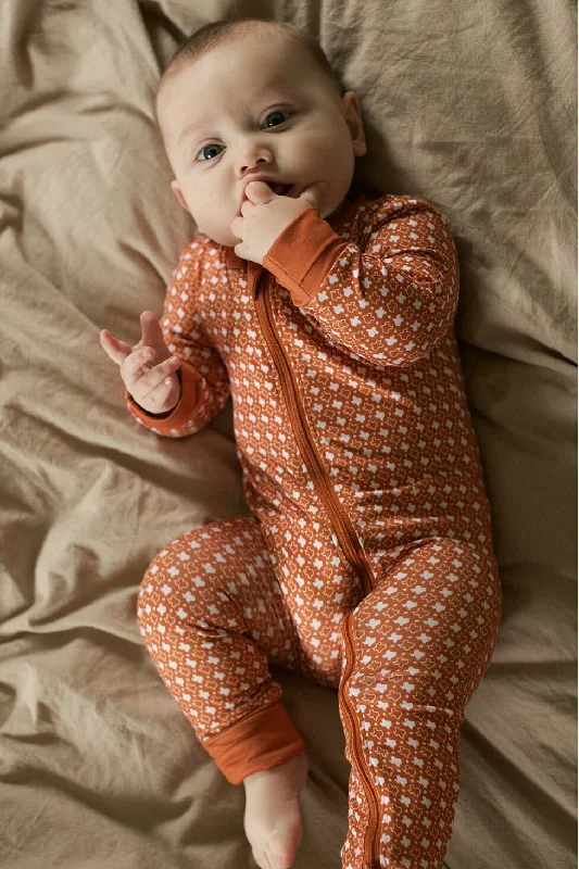 Baby Zip Up - Texas - Orange & White