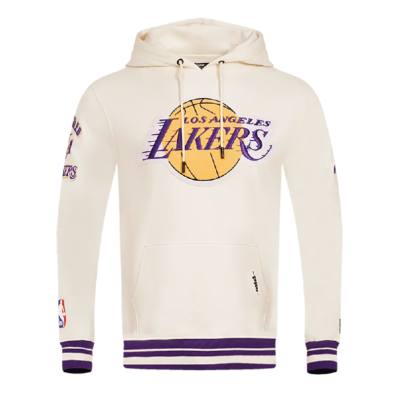 NBA LOS ANGELES LAKERS RETRO CLASSIC MEN'S PO HOODIE (EGGSHELL/PURPLE)