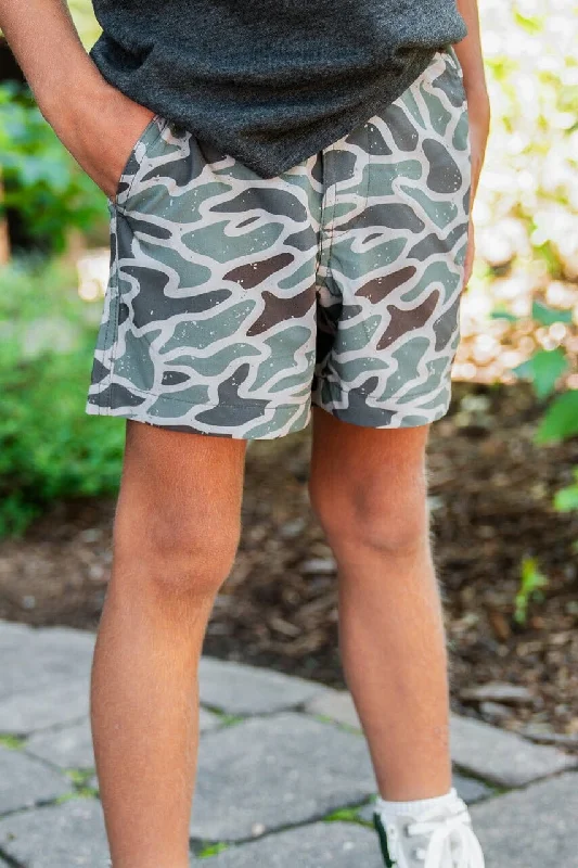 Youth Everyday Short - Retro Duck Camo - Grey Pocket