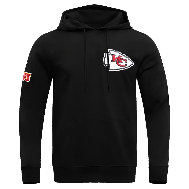 NFL KANSAS CITY CHIEFS CLASSIC CHENILLE MEN'S PO HOODIE (BLACK)