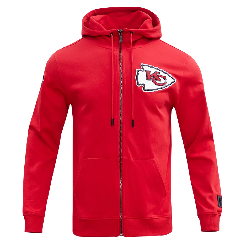 NFL KANSAS CITY CHIEFS CLASSIC CHENILLE MEN'S FZ HOODIE (RED)