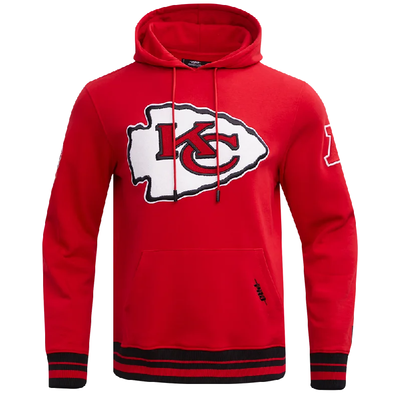 NFL KANSAS CITY CHIEFS RETRO CLASSIC MEN'SS RIB PO HOODIE (RED/BLACK)