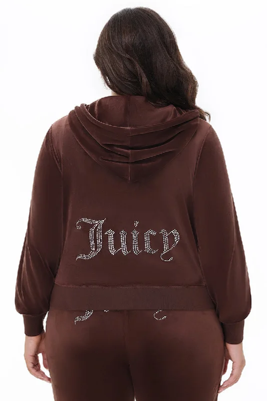 Plus-Size OG Big Bling Velour Hoodie