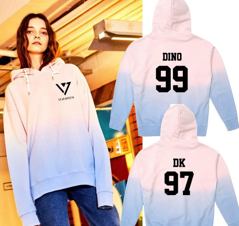 Rose Quartz Serenity SEVENTEEN Gradient Hoodie