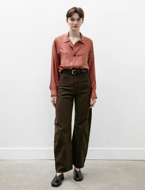 High Waisted Curved Pants Espresso