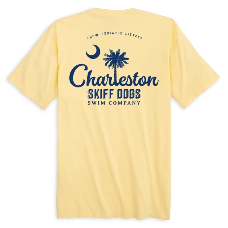 Skiff Dogs Hometown: Pocket Short Sleeve T-Shirt - Yellow/Blue