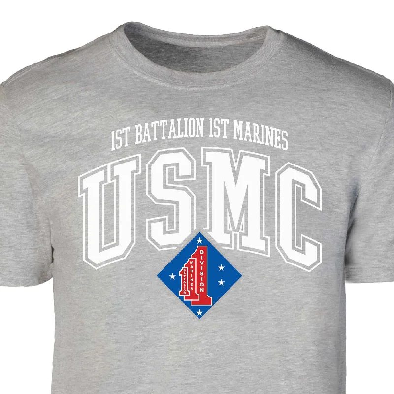 1st Battalion 1st Marines Arched Patch Graphic T-shirt