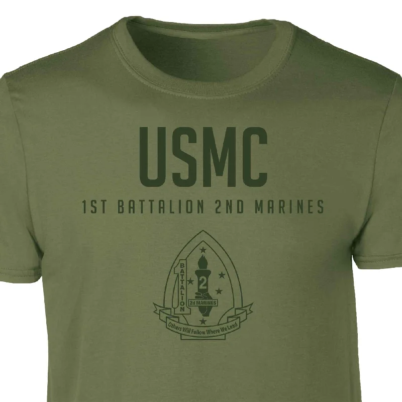 1st Battalion 2nd Marines Tonal Patch Graphic T-shirt