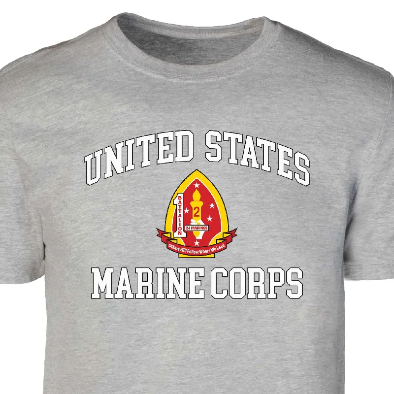 1st Battalion 2nd Marines USMC  Patch Graphic T-shirt