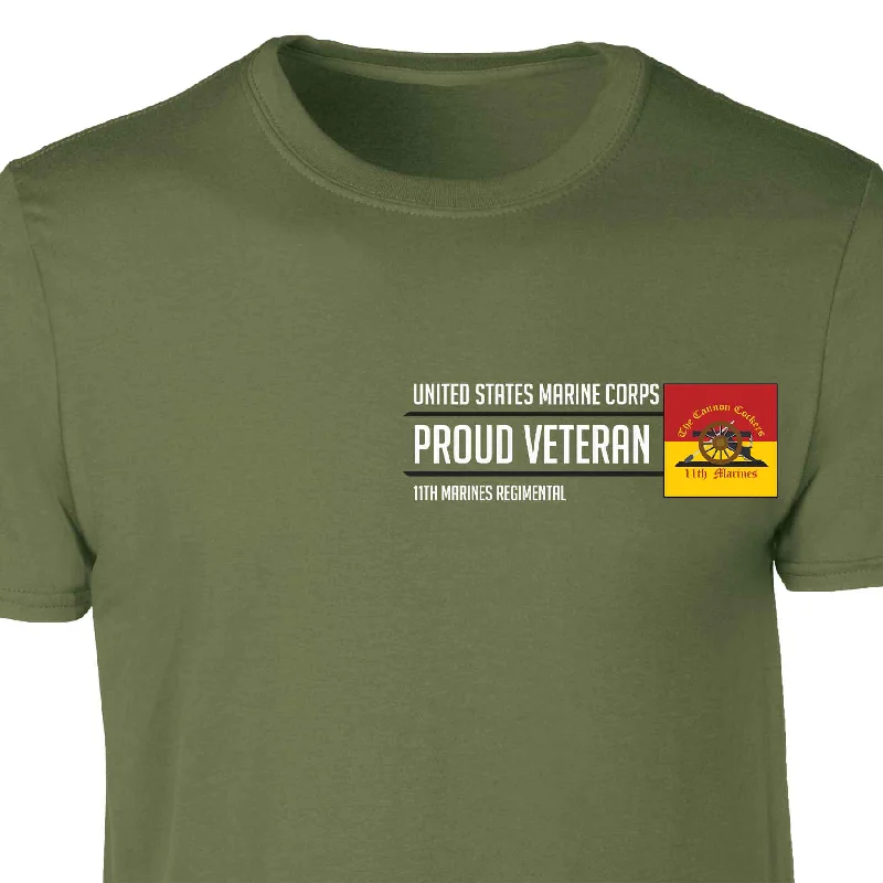 11th Marines Regimental Proud Veteran Patch Graphic T-shirt