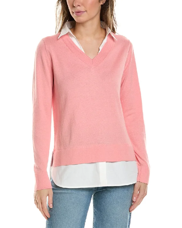 Alashan Cashmere Montage Shirttail Cashmere-Blend Sweater