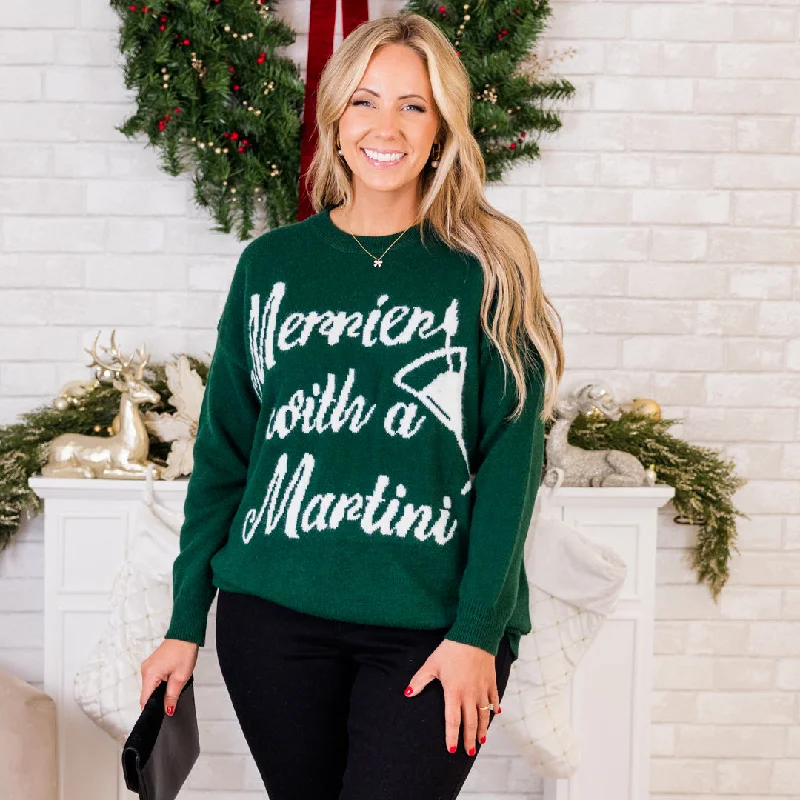 Merrier With A Martini Sweater, Green