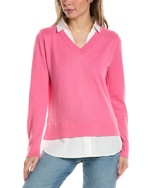 Alashan Cashmere Montage Shirttail Cashmere-Blend Sweater