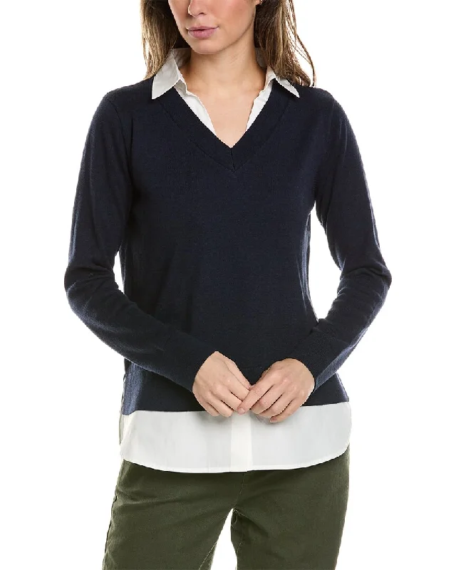 Alashan Cashmere Montage Shirttail Cashmere-Blend Sweater