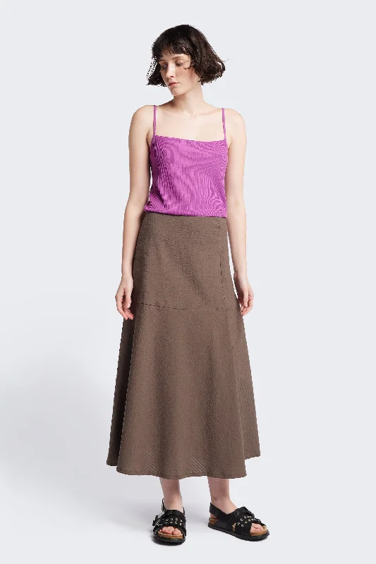 Abroad Panel Skirt Brown