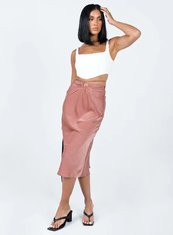 Seylena Midi Skirt Brown