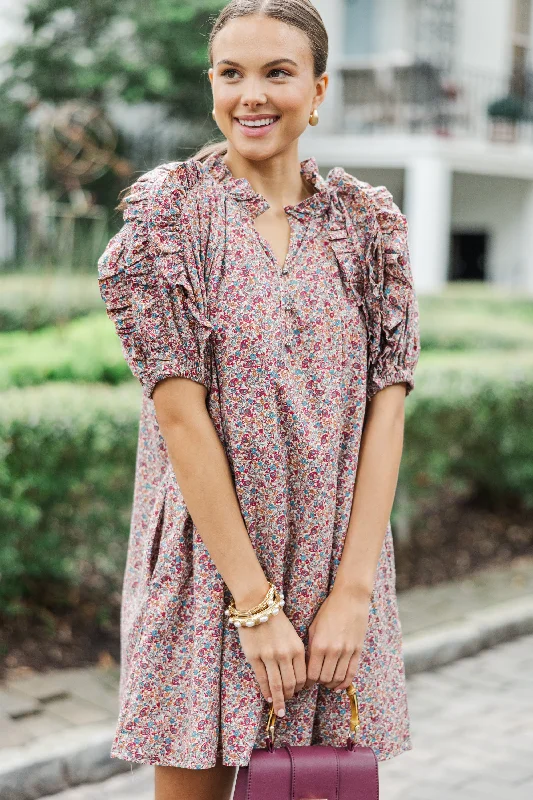 Created Interest Red Ditsy Floral Dress