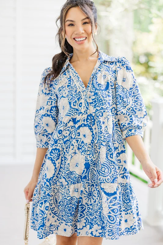 Just Watch Blue Floral Dress