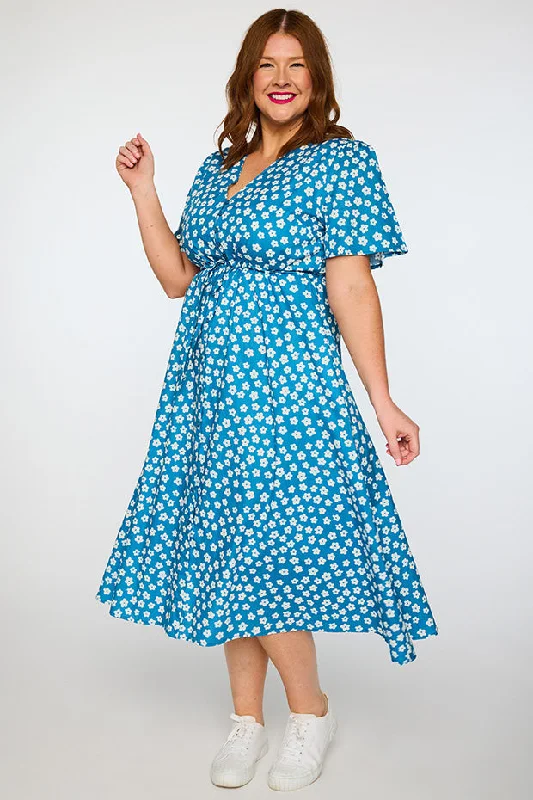 Marley Cotton Blue Sweet Daisy Dress