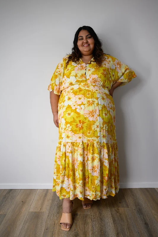 Paloma Dress - vintage floral yellow